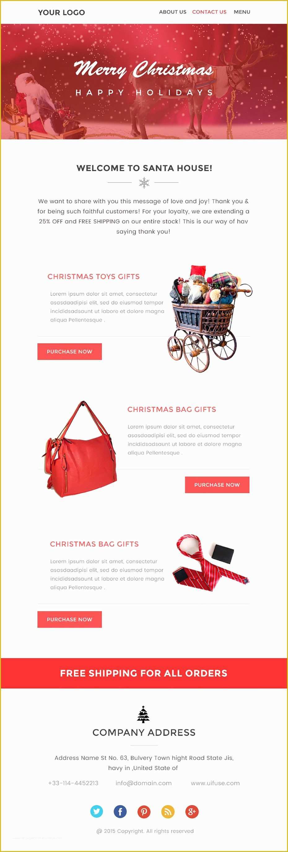 Email Newsletter Templates Free Download Of Christmas Newsletter Template – Free Psd Download Uifuse