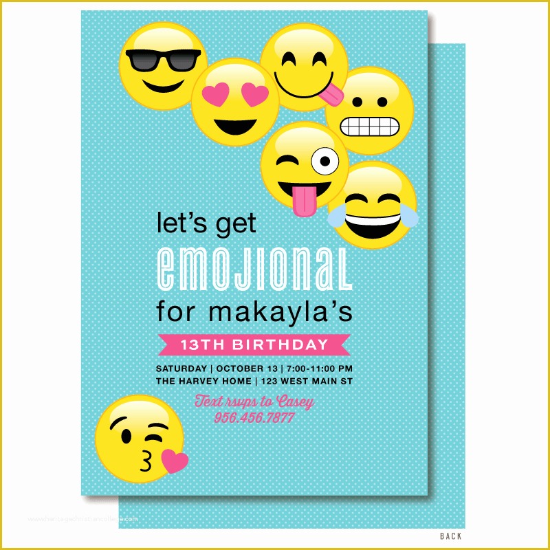 Emoji Birthday Party Invitation Template Free Of Emoji Birthday Invitaiton