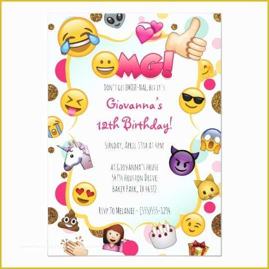 Emoji Birthday Party Invitation Template Free Of Emoji Birthday Invitation Emoji themed Invites