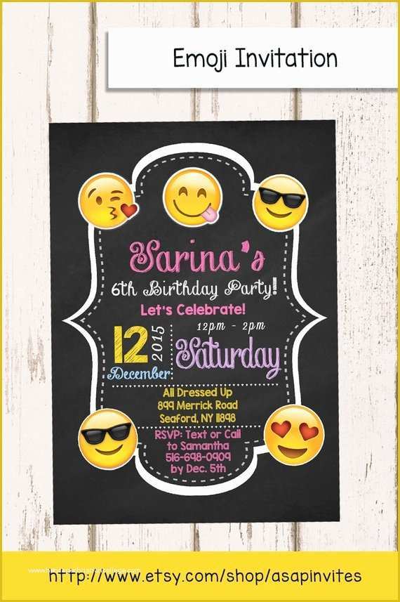 Emoji Birthday Party Invitation Template Free Of Emoji Birthday Invitation Emojis Emoji Invite Collectibles