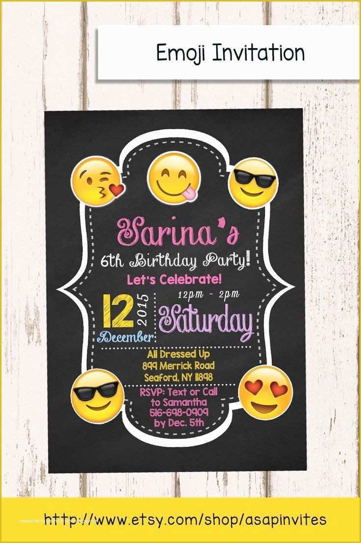 Emoji Birthday Party Invitation Template Free Of Emoji Birthday Invitation Emojis Emoji Invite