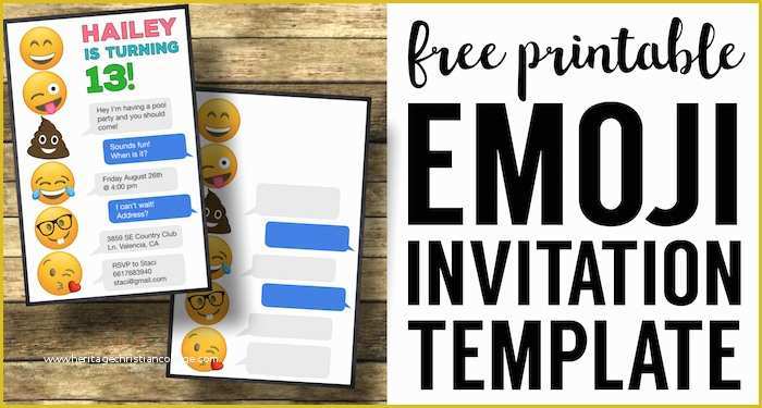 Emoji Birthday Party Invitation Template Free Of Emoji Birthday Invitations Free Printable Template Paper