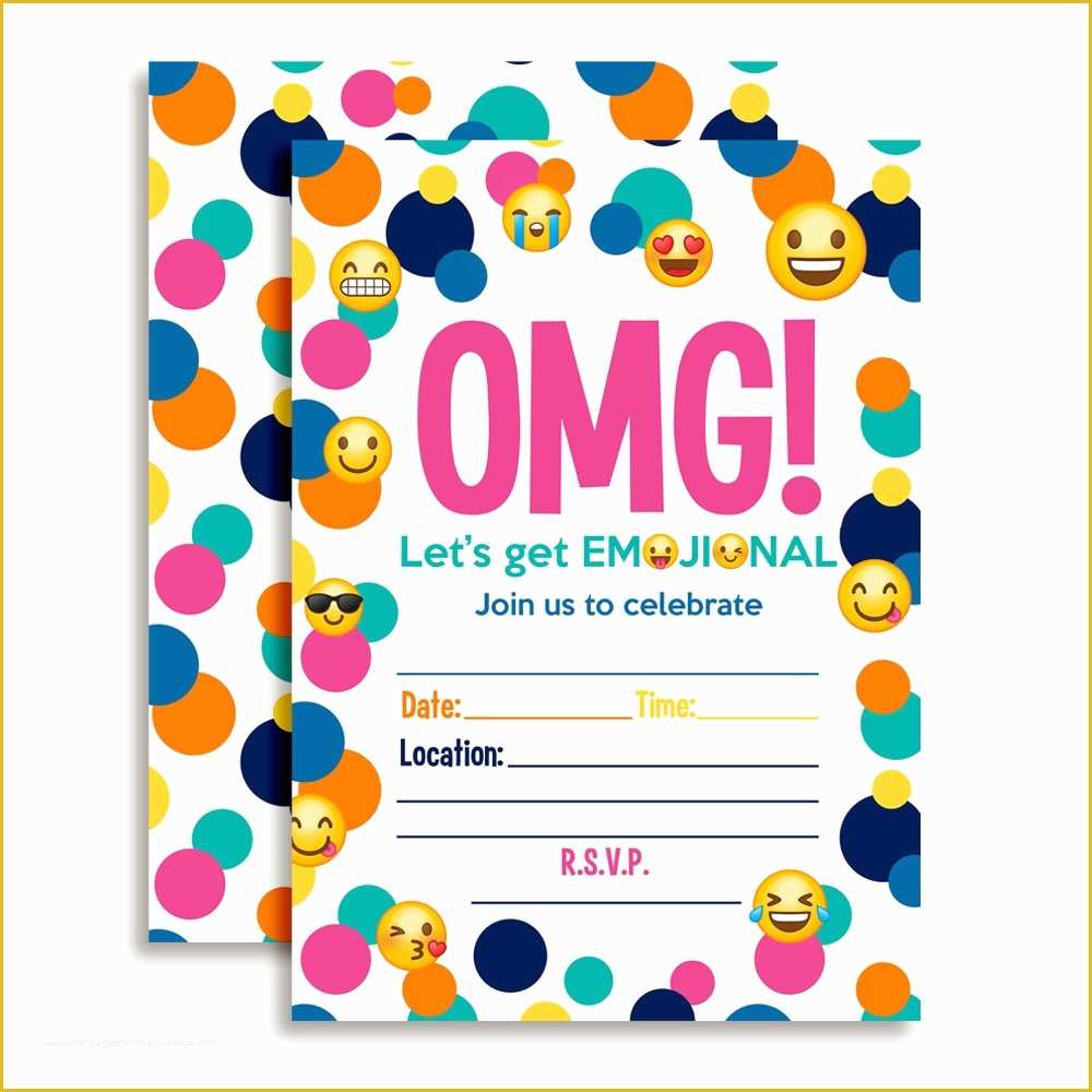 Emoji Birthday Party Invitation Template Free Of Emoji Birthday Invitations