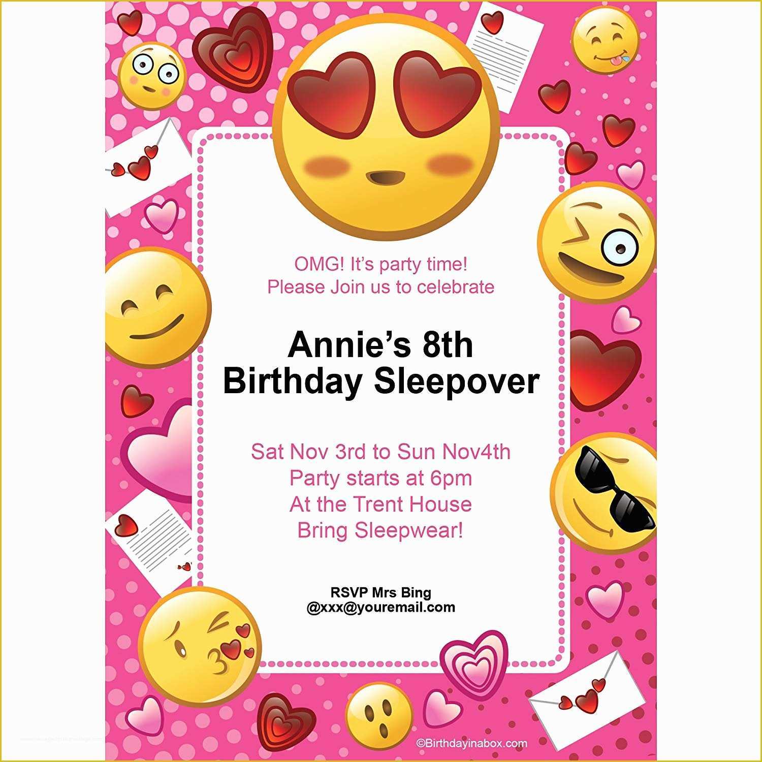 Emoji Birthday Party Invitation Template Free Of Emoji Birthday Invitations