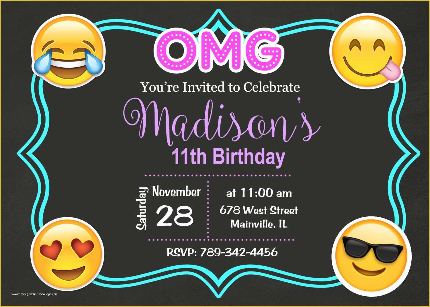 Emoji Birthday Party Invitation Template Free Of Emoji Emojicon Teen Tween Birthday Party Invitation