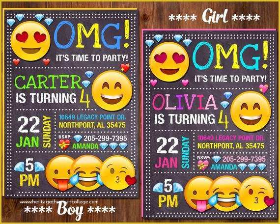 Emoji Birthday Party Invitation Template Free Of Emoji Invitation Emoji Birthday Invitation Emoji Party Girl