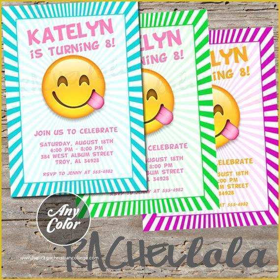 Emoji Birthday Party Invitation Template Free Of Emoji Invitation Printable Digital Print