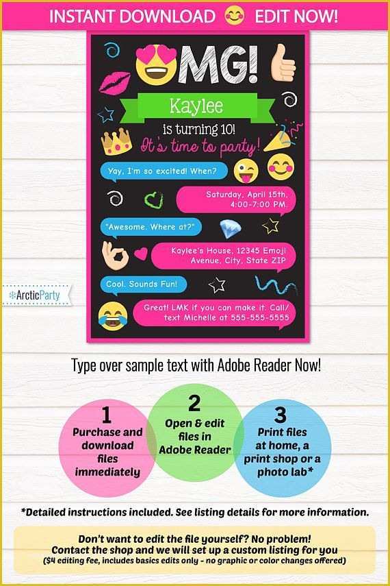 Emoji Birthday Party Invitation Template Free Of Emoji Invitations Emoji Party Invitations Emoji Birthday