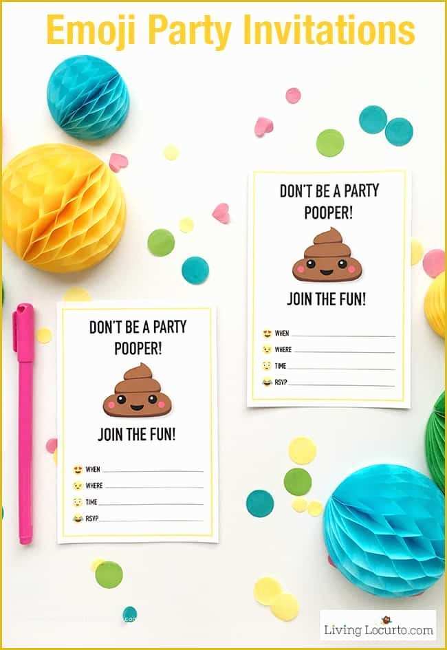 Emoji Birthday Party Invitation Template Free Of Emoji Party Ideas and Colorful Printables