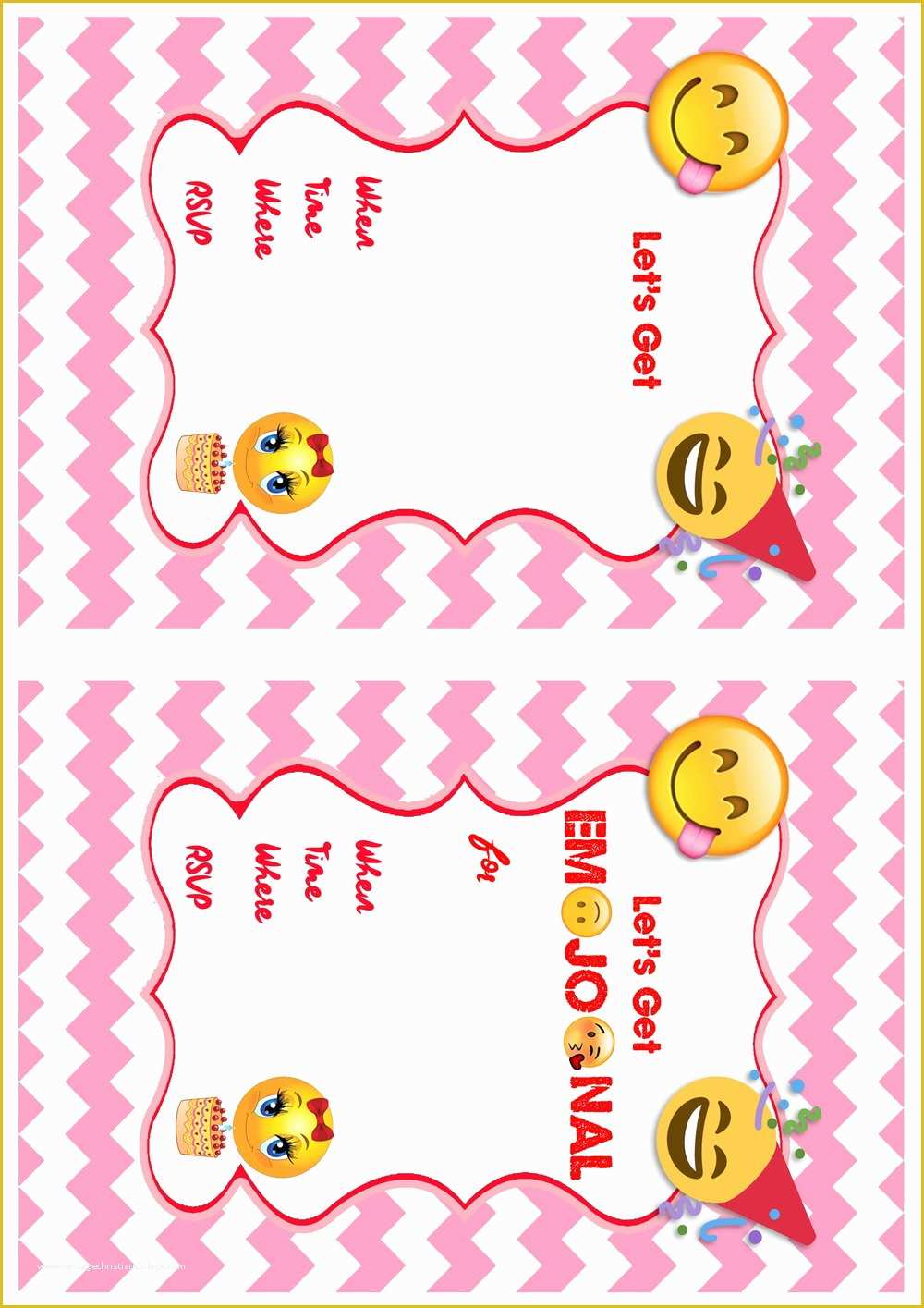 Emoji Birthday Party Invitation Template Free Of Free Emoji Invitation Printables Emoji Birthday