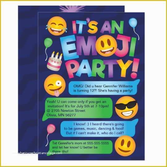 Emoji Birthday Party Invitation Template Free Of Fun Emoji Party Invitation