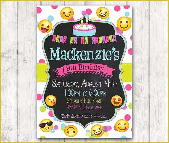 Emoji Birthday Party Invitation Template Free Of Printable Emoji Birthday Party Invitation Emoji Invitations