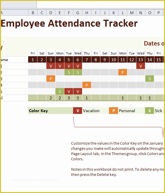 Employee attendance Tracker Template Free Of 2016 Employee attendance Tracker My Excel Templates