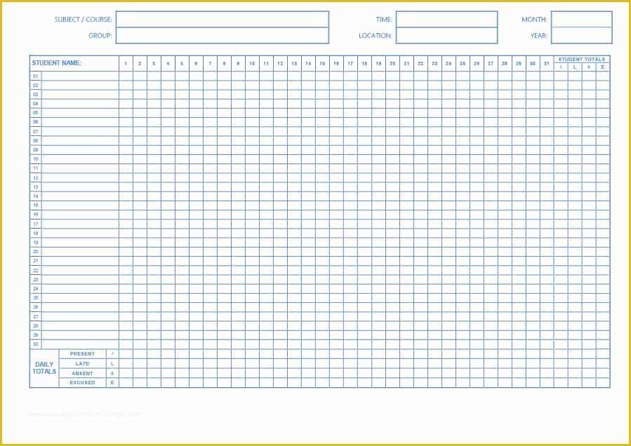 Employee attendance Tracker Template Free Of 40 Free attendance Tracker Templates [employee Student