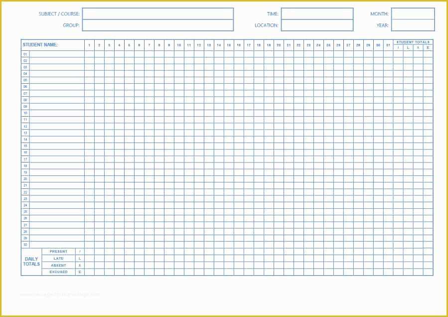 Employee attendance Tracker Template Free Of 40 Free attendance Tracker Templates [employee Student