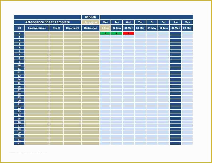 Employee attendance Tracker Template Free Of attendance Tracking Template