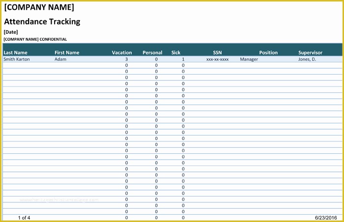 Employee attendance Tracker Template Free Of attendance Tracking Templates 6 Excel Trackers and Calendars