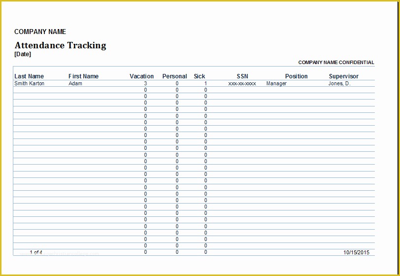 Employee attendance Tracker Template Free Of Excel Employee attendance Tracker Template