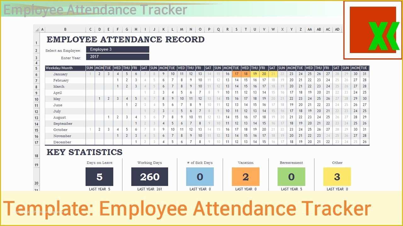 Employee attendance Tracker Template Free Of Excel Template Employee attendance Tracker