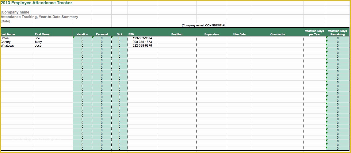 Employee attendance Tracker Template Free Of Excel Templates