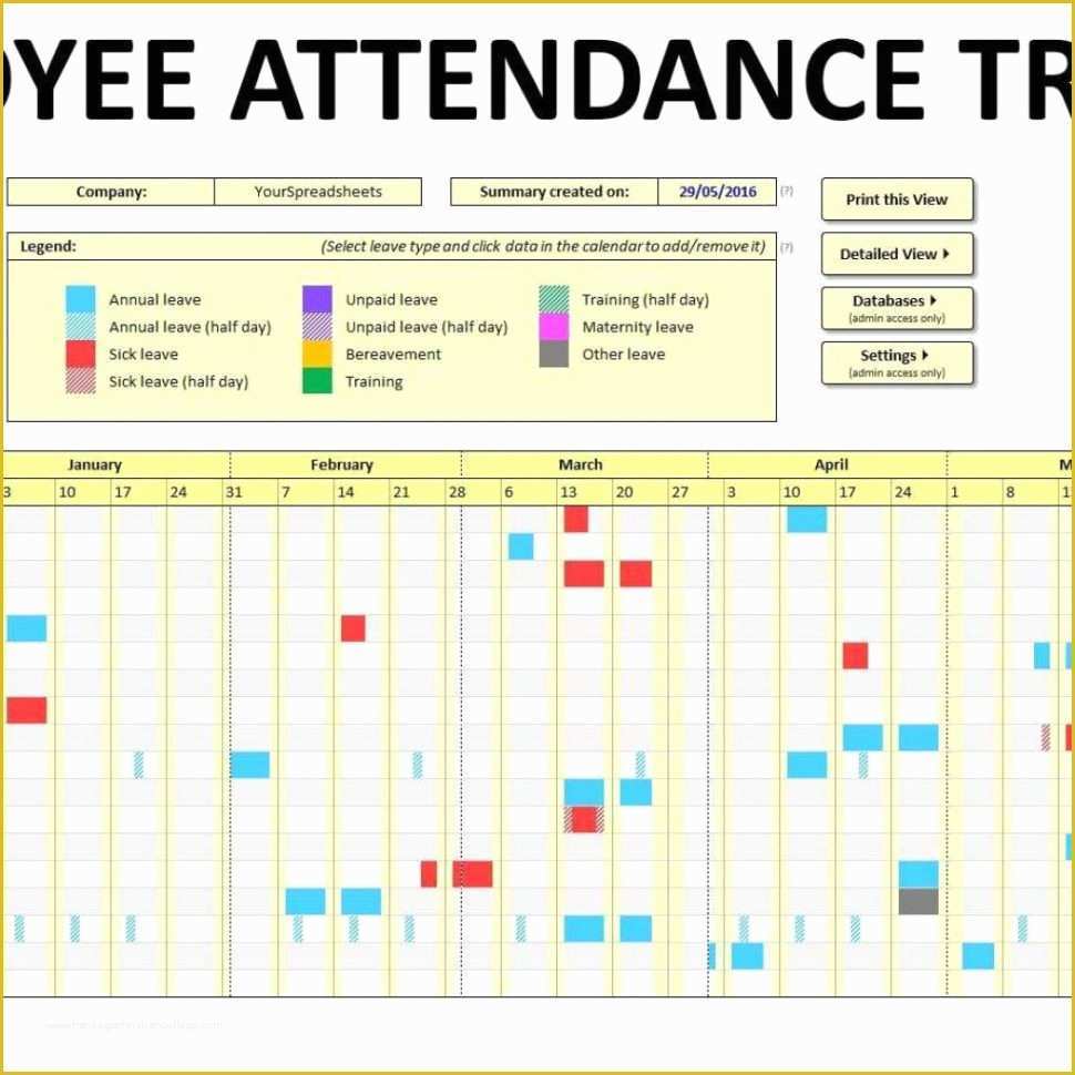 Employee attendance Tracker Template Free Of Free Employee attendance Tracking Spreadsheet Regarding