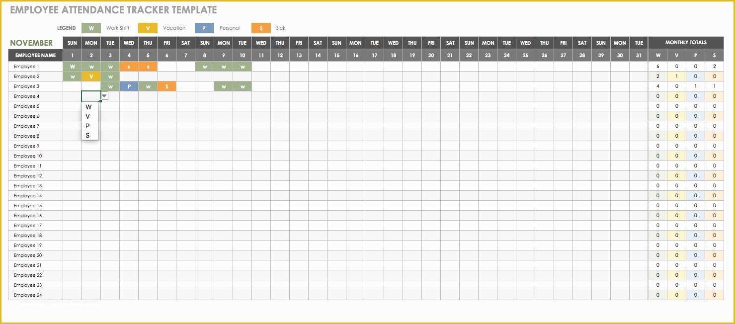 Employee attendance Tracker Template Free Of Free Human Resources Templates In Excel