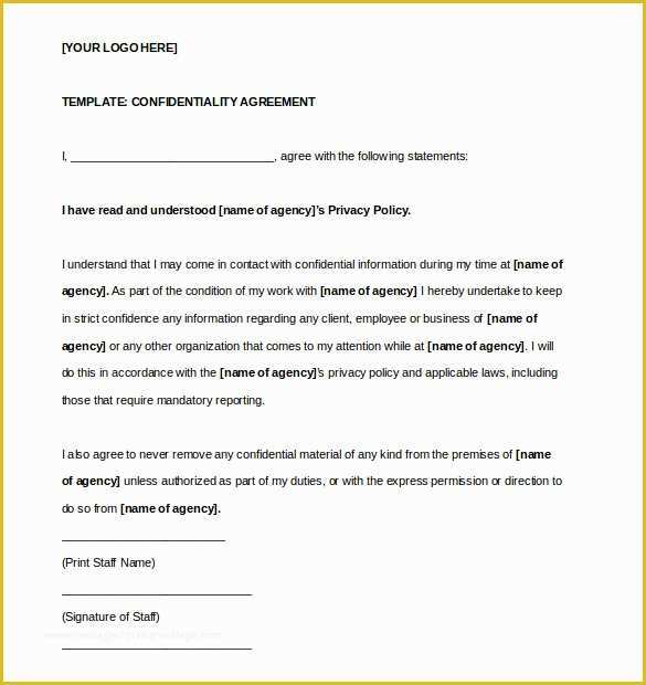 Employee Confidentiality Agreement Template Free Of Employee Confidentiality Agreement Template California