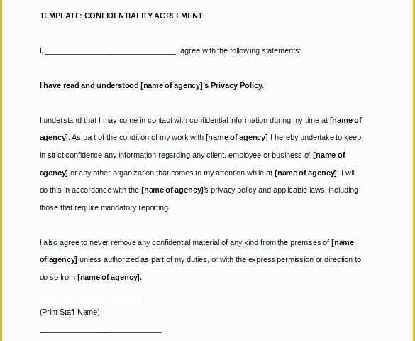 Employee Confidentiality Agreement Template Free Of Employee Confidentiality Agreement Template Download
