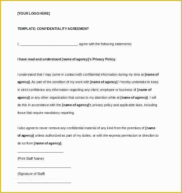 45 Employee Confidentiality Agreement Template Free