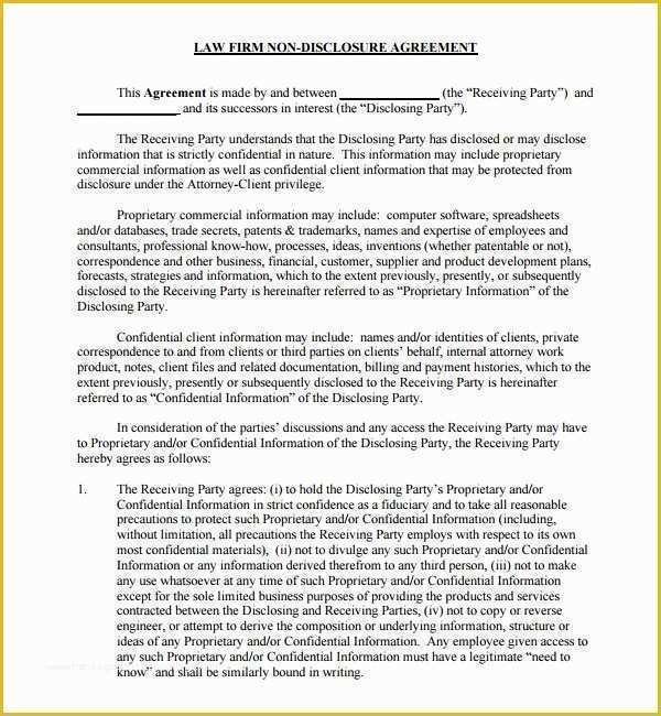 Employee Confidentiality Agreement Template Free Of Sample Employee Confidentiality Agreement 9 Free