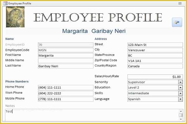 Employee Database Excel Template Free Of Employee Profile Template Excel – thedl