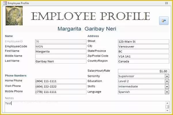 Employee Database Excel Template Free Of Employee Profile Template Excel – thedl