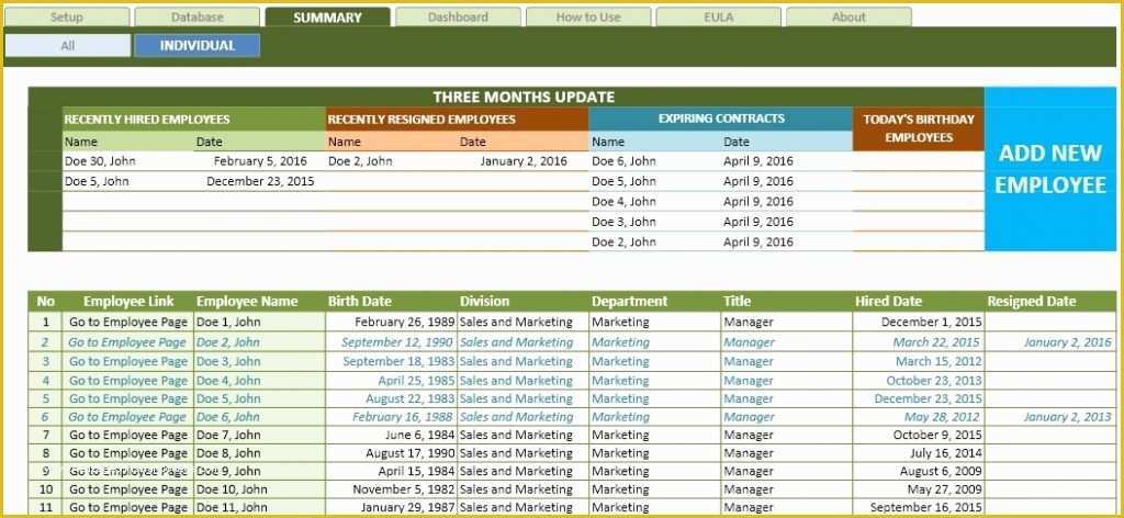 Employee Database Excel Template Free Of Free Employee Database Template In Excel Employee Database