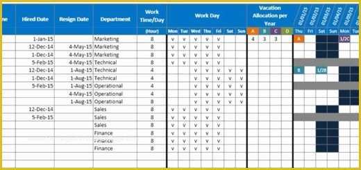 Employee Database Excel Template Free Of Hourly Vacation Planner Template