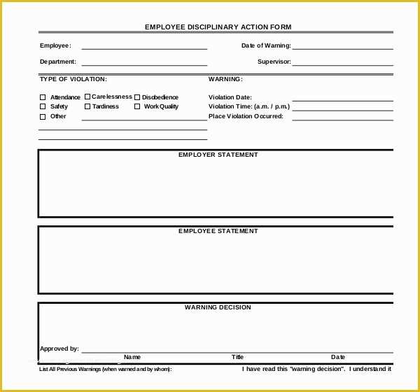 Employee Disciplinary form Template Free Of 10 Employees Write Up Templates Word Pdf