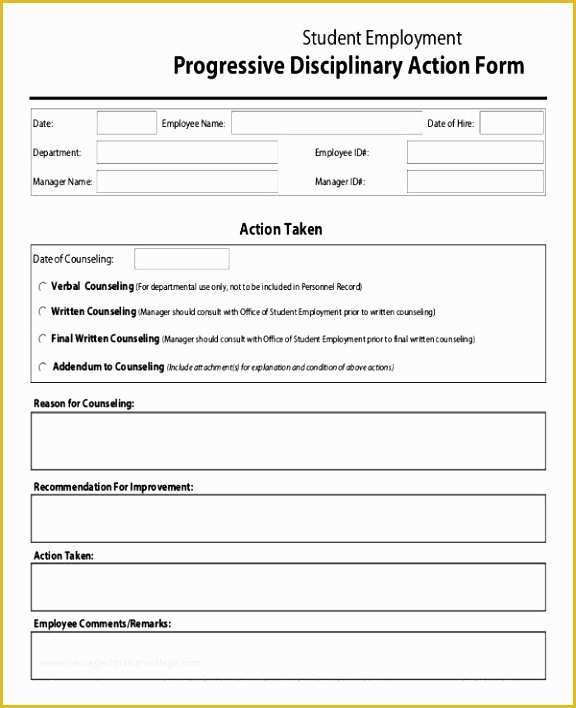 Employee Disciplinary form Template Free Of 12 Employee Discipline form Template Free Raytc