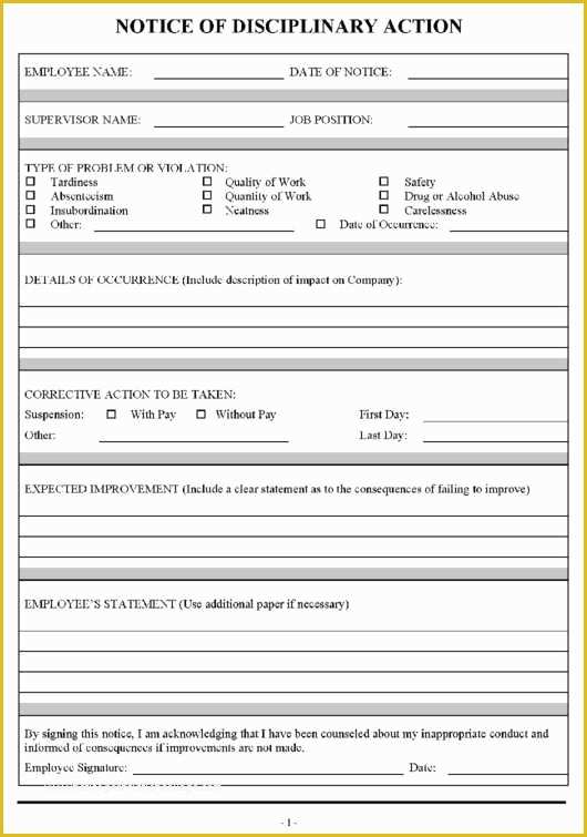 Employee Disciplinary form Template Free Of 26 Employee Write Up form Templates Free Word