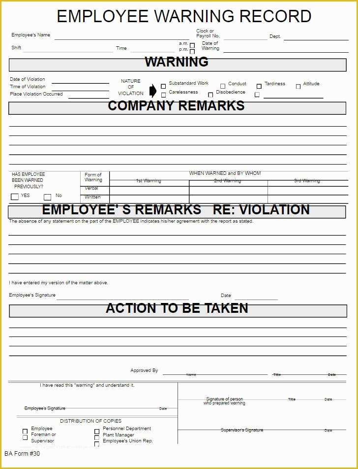 Employee Disciplinary form Template Free Of 26 Employee Write Up form Templates Free Word