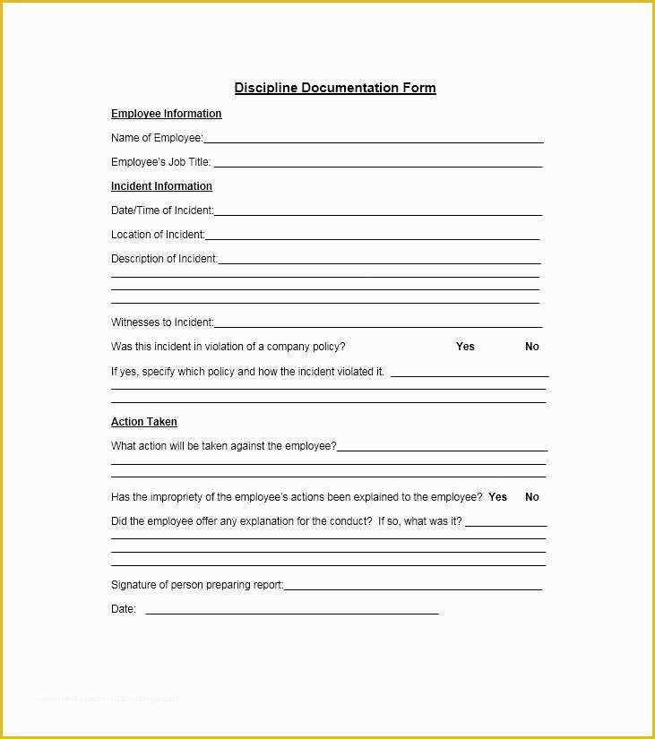 Employee Disciplinary form Template Free Of 40 Employee Disciplinary Action forms Template Lab