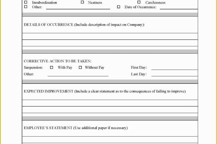 Employee Disciplinary form Template Free Of 46 Effective Employee Write Up forms [ Disciplinary