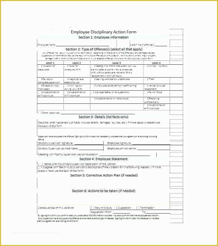Employee Disciplinary form Template Free Of Employee Disciplinary Action Template Inspirational Lovely