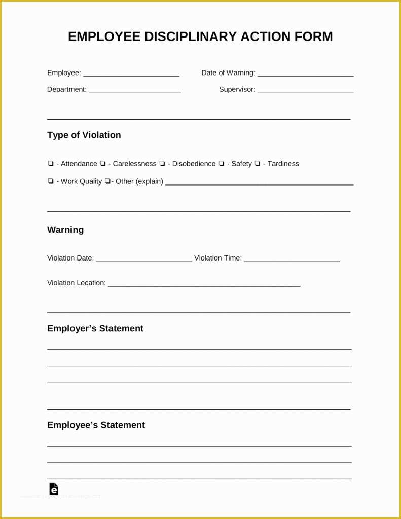 Employee Disciplinary form Template Free Of Employee Reprimand form