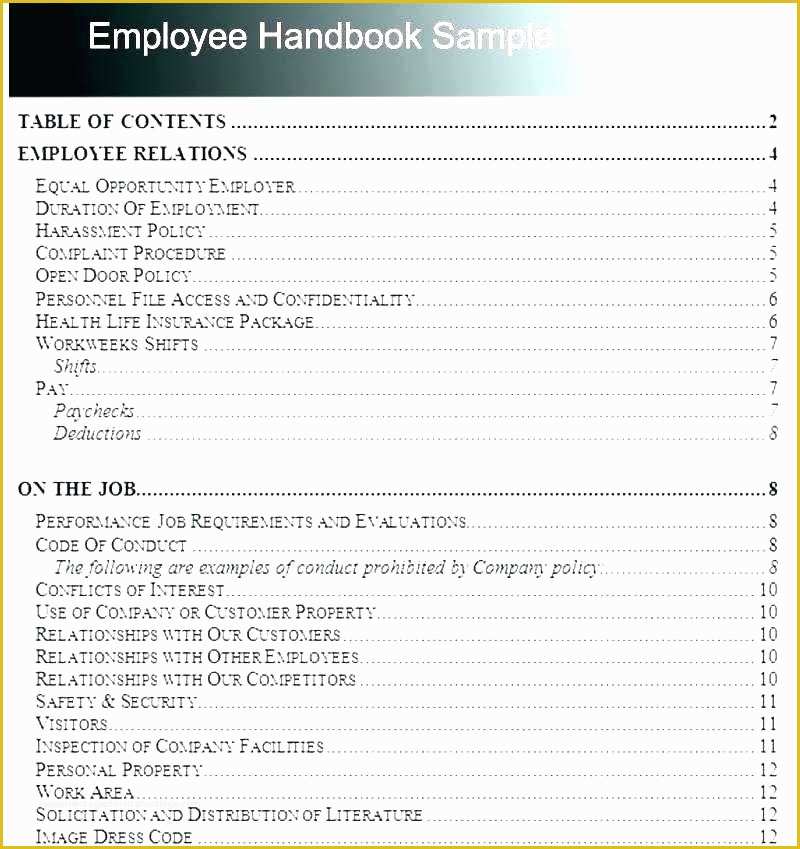 Employee Handbook Template Free Download Of Hr Procedures Manual Template Delightful Policy and