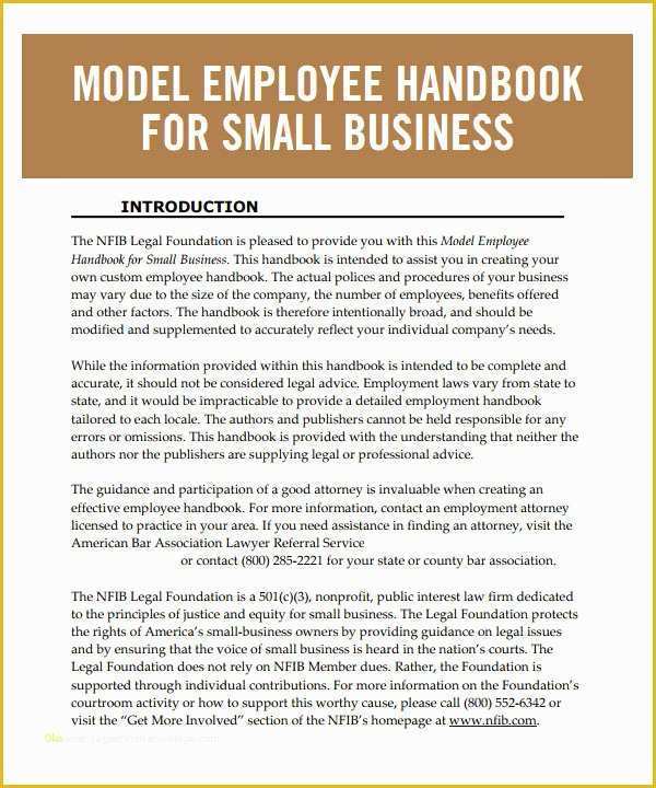 Employee Handbook Template Free Download Of Unique Free Employee Handbook Template