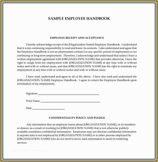 Employee Handbook Texas Template Free Of Best Resume Examples Part 66