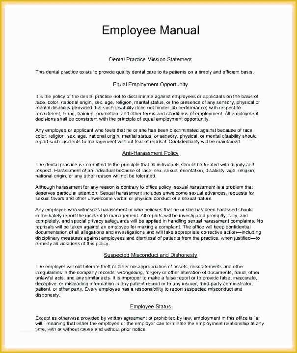 Employee Handbook Texas Template Free Of Employee Handbook Template Free Sample Example format