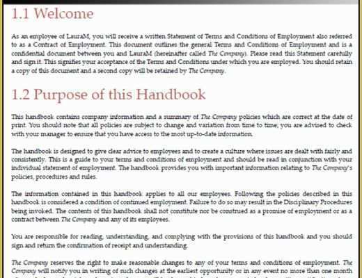 Employee Handbook Texas Template Free Of Employee Handbook Template Word Free Template Resume