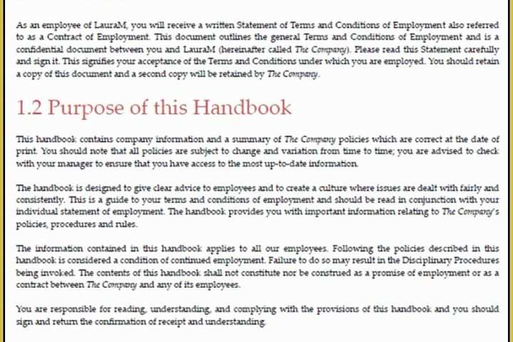 Employee Handbook Texas Template Free Of Employee Handbook Template Word Free Template Resume