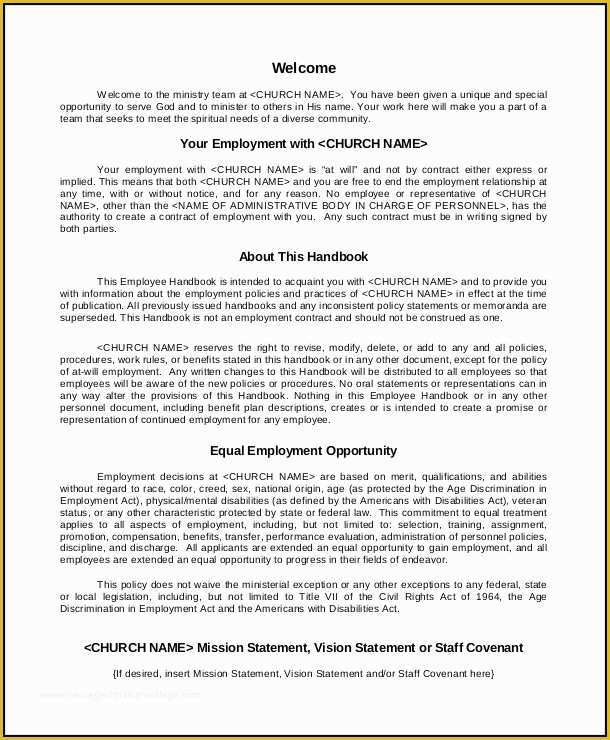 Employee Handbook Texas Template Free Of Free Employee Handbook Template Pdf Template Resume