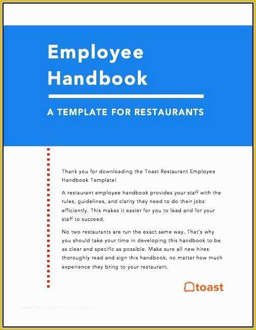 Employee Handbook Texas Template Free Of Restaurant Employee Handbook Template Free Download